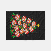 Animal Xmas Tree Santa Hat Red Panda Christmas Fleecedecke (Vorderseite (Horizontal))
