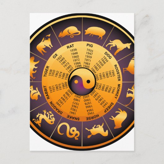 Animal Yin Yang Postkarte (Vorderseite)