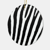 Animal Zebra Print Black & White Christmas Keramikornament (Links)