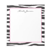 Animal Zebra Print Personalisiert Notepad Notizblock (Vorderseite)