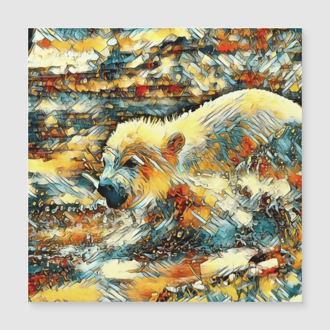 AnimalArt_Bear_010 Magnetkarte (Vorderseite)