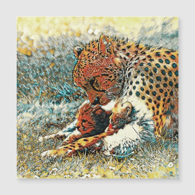 AnimalArt_Cheetah_015 Magnetkarte (Vorderseite)
