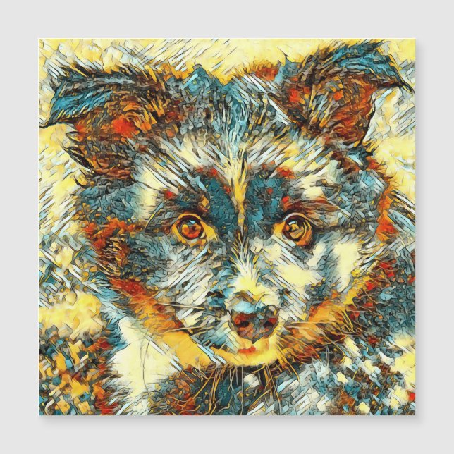 AnimalArt_Dog_008 Magnetkarte (Vorderseite)