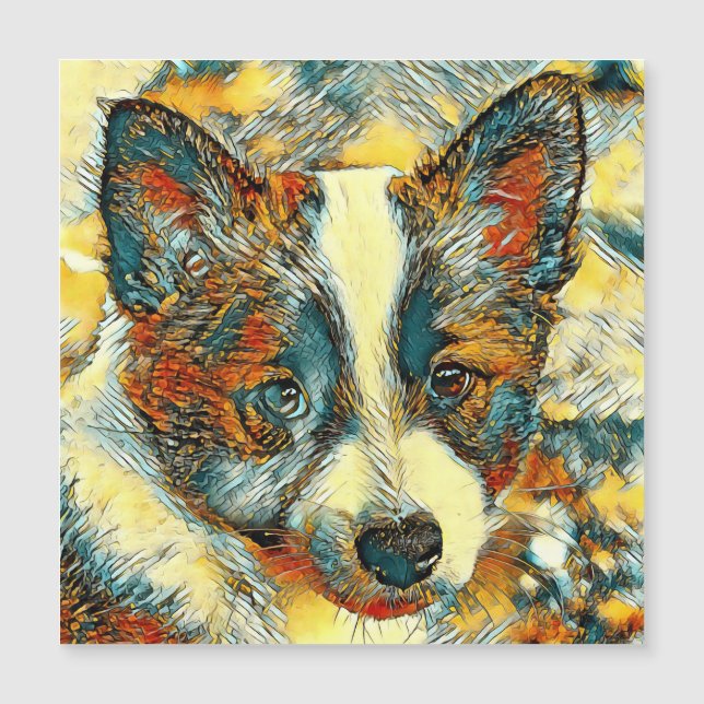 AnimalArt_Dog_014 Magnetkarte (Vorderseite)