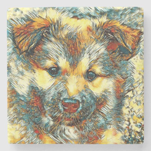 AnimalArt_Dog_07 Steinuntersetzer (Vorderseite)
