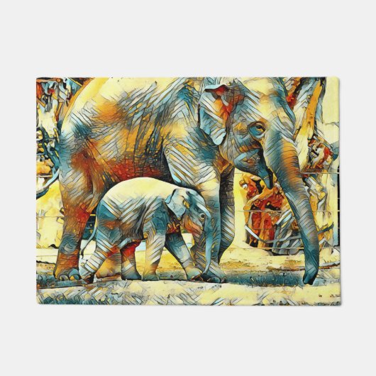 AnimalArt_Elephant_002 Fußmatte (Vorderseite)