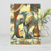 AnimalArt_Elephant_010 Feiertagskarte (Stehend Vorderseite)