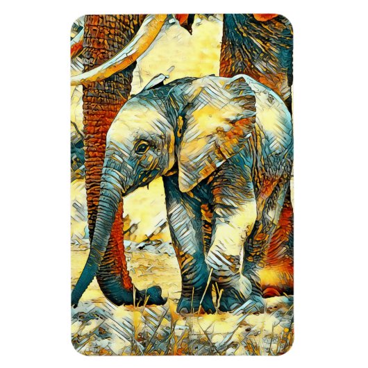 AnimalArt_Elephant_010 Magnet (Vertikal)