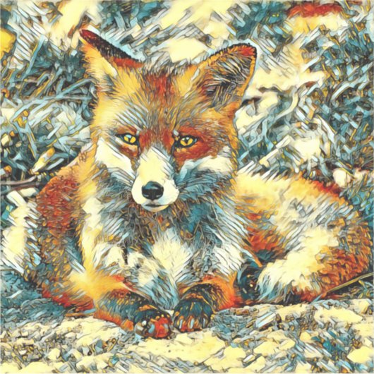AnimalArt_Fox_003 Aufkleber (Vorderseite)