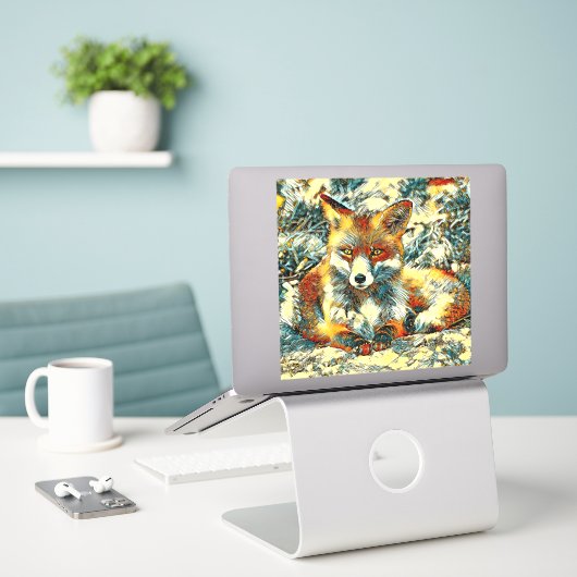 AnimalArt_Fox_003 Aufkleber (Laptop auf Schreibtisch)