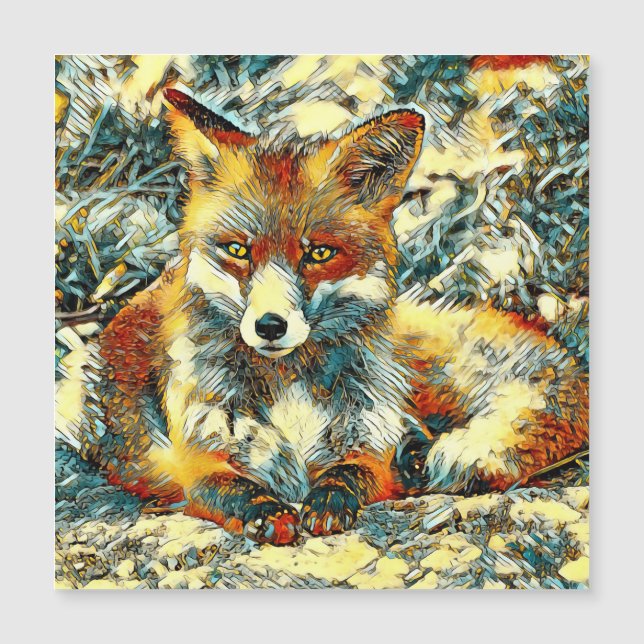 AnimalArt_Fox_003 Magnetkarte (Vorderseite)