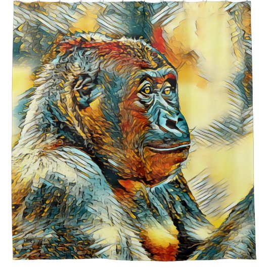 AnimalArt_Gorilla_004 Duschvorhang (Vorderseite)