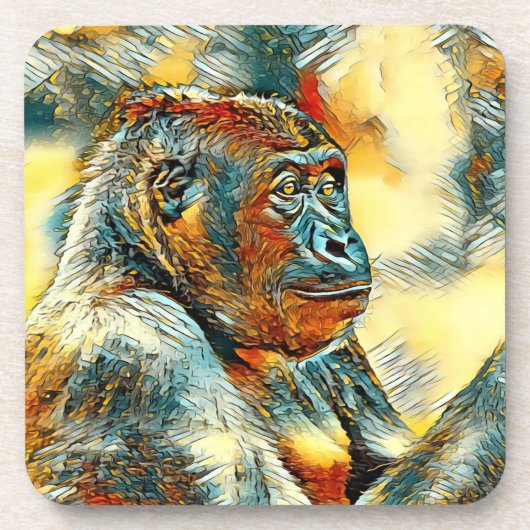 AnimalArt_Gorilla_004 Getränkeuntersetzer (Vorderseite)