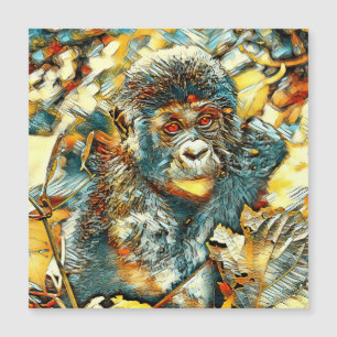AnimalArt_Gorilla_005 Magnetkarte