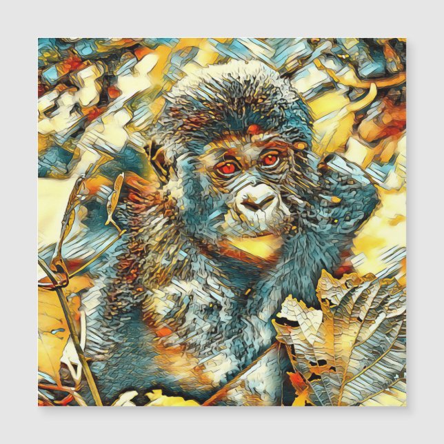 AnimalArt_Gorilla_005 Magnetkarte (Vorderseite)