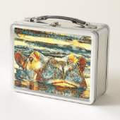 AnimalArt_Hippo_001 Metall Brotdose (Vorderseite)