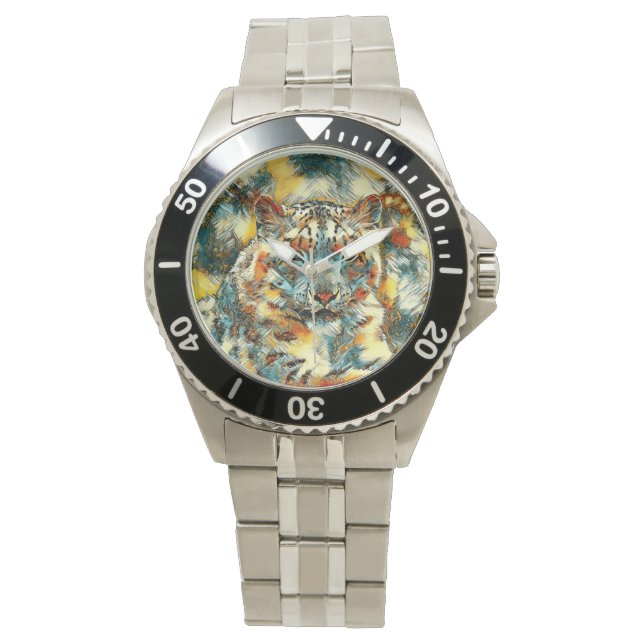 AnimalArt_Leopard_001 Armbanduhr (Vorderseite)