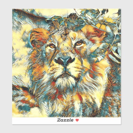 AnimalArt_Lion_002 Aufkleber (Blatt)