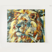 AnimalArt_Lion_009 Wandteppich (Vorderseite (Horizontal))