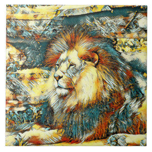 AnimalArt_Lion_033 Fliese