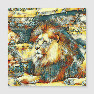 AnimalArt_Lion_033 Magnetkarte