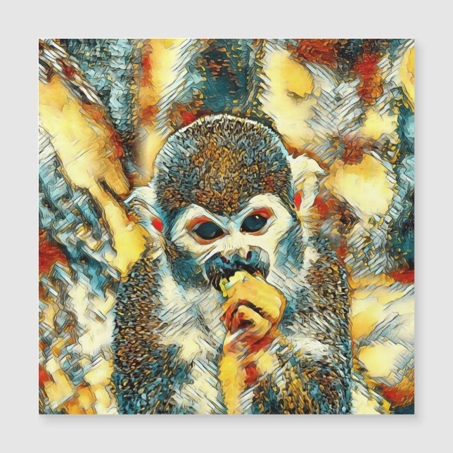 AnimalArt_Monkey_07 Magnetkarte (Vorderseite)