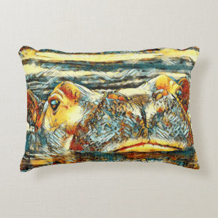 AnimalArt_Nilpferd_001 Dekokissen