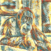 AnimalArt_OrangUtan_018 Aufkleber (Vorderseite)