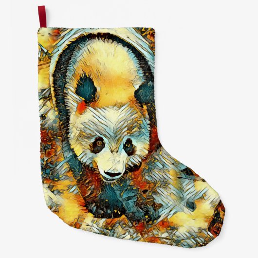 AnimalArt_Panda_006 Großer Weihnachtsstrumpf (Vorderseite)