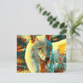 AnimalArt_Wolf_009 Postkarte (Stehend Vorderseite)