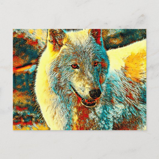 AnimalArt_Wolf_009 Postkarte (Vorderseite)