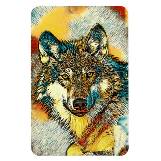 AnimalArt_Wolf_010 Magnet (Vertikal)