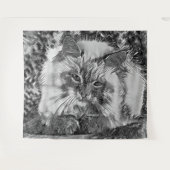 AnimalArtBW_Cat_07 Wandteppich (Vorderseite (Horizontal))