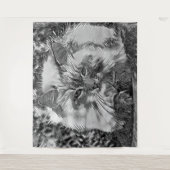 AnimalArtBW_Cat_07 Wandteppich (Vorderseite)