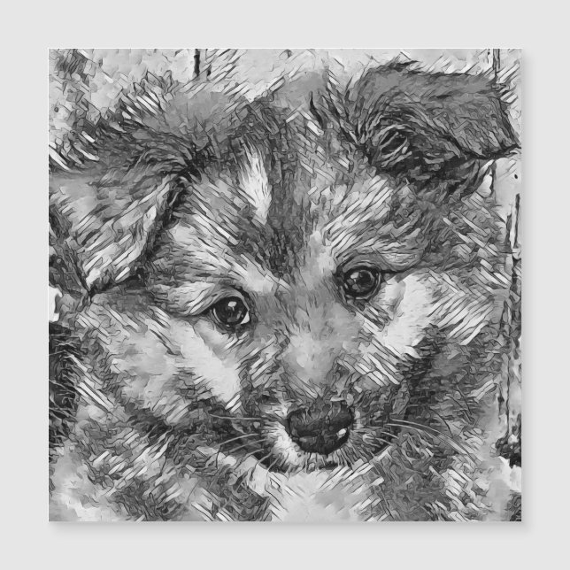 AnimalArtBW_Dog_010 Magnetkarte (Vorderseite)