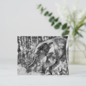 AnimalArtBW_Elephant_001 Postkarte (Stehend Vorderseite)