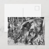 AnimalArtBW_Elephant_001 Postkarte (Vorne/Hinten)