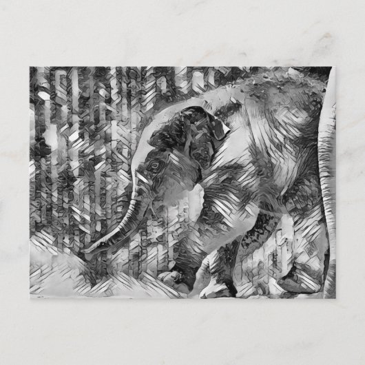 AnimalArtBW_Elephant_001 Postkarte (Vorderseite)