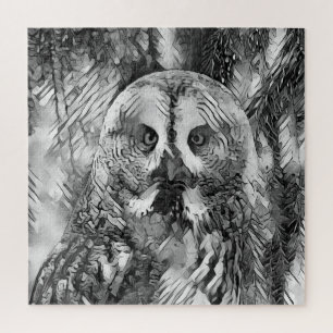 AnimalArtBW_Owl_001 Puzzle