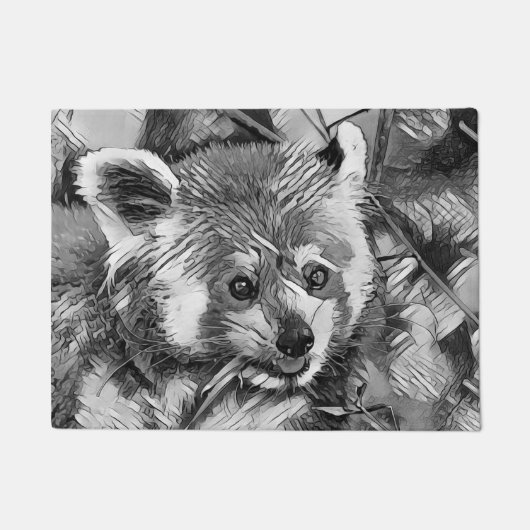 AnimalArtBW_RedPanda_003 Fußmatte (Vorderseite)