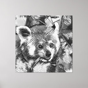 AnimalArtBW_RedPanda_003 Leinwanddruck