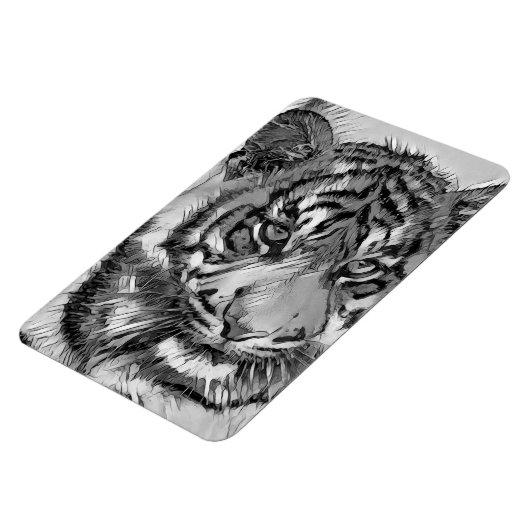AnimalArtBW_Tiger_009 Magnet (Linke Seite)