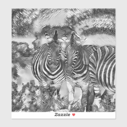 AnimalArtBW_Zebra_012 Aufkleber (Blatt)