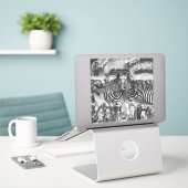 AnimalArtBW_Zebra_012 Aufkleber (Laptop auf Schreibtisch)
