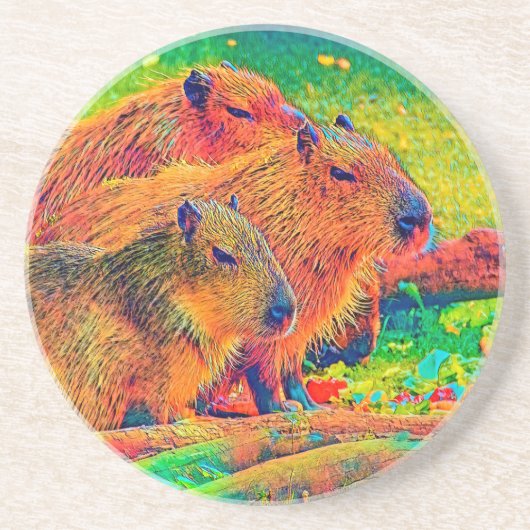 AnimalColor_Capybara_003 Getränkeuntersetzer (Vorne)