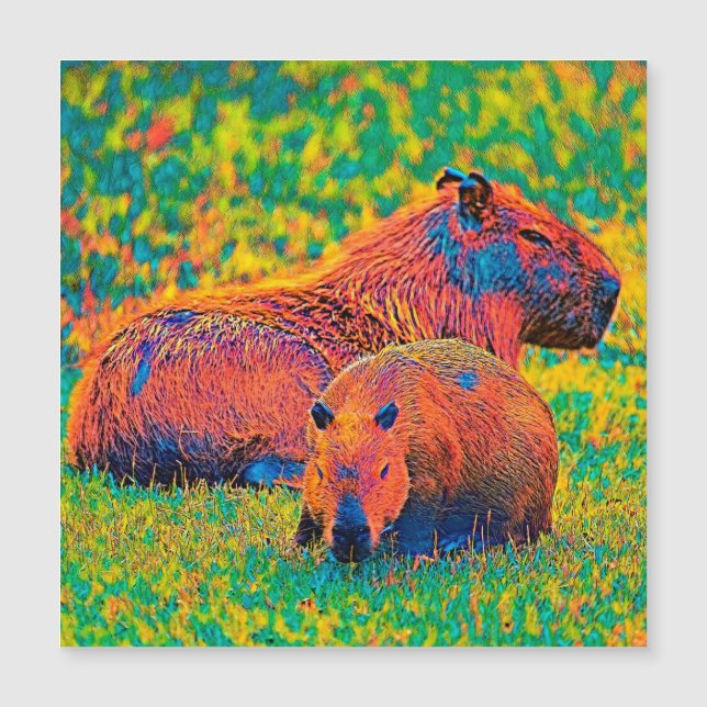 AnimalColor_Capybara_006 Magnetkarte (Vorderseite)