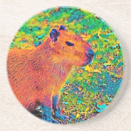 AnimalColor_Capybara_010 Getränkeuntersetzer (Vorne)
