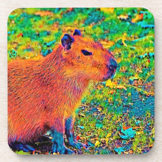 AnimalColor_Capybara_010 Getränkeuntersetzer (Vorderseite)