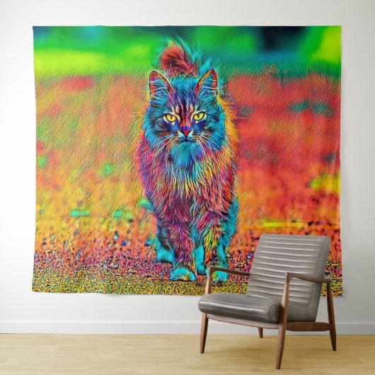 AnimalColor_Cat_002 Wandteppich (Beispiel (Horizontal))