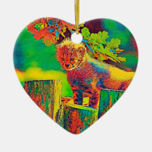 AnimalColor_Cheetah_023 Keramik Ornament